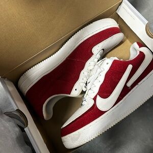 Nike White & Red  Air Force 1s